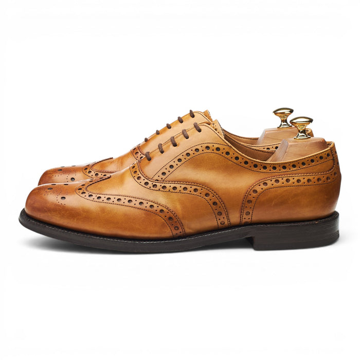 Tan Brown Leather Oxford Brogues UK 10 G
