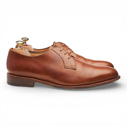 Tan Brown Leather Plain Toe Derby UK 9.5