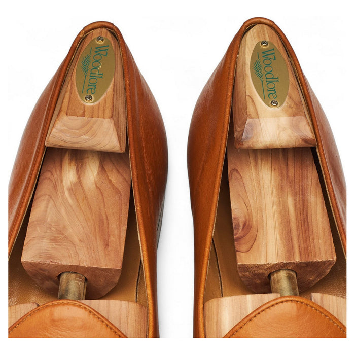 Tan Brown Leather Tassel Loafers UK 10 US 10.5