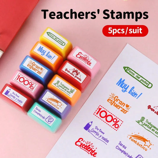 Teacher Evaluation Reward Motivational Stamps, Cute Cartoon Commendation Stamps, Suitable For Holiday Gifts, Perfect For Office, Classroom, Party Supplies