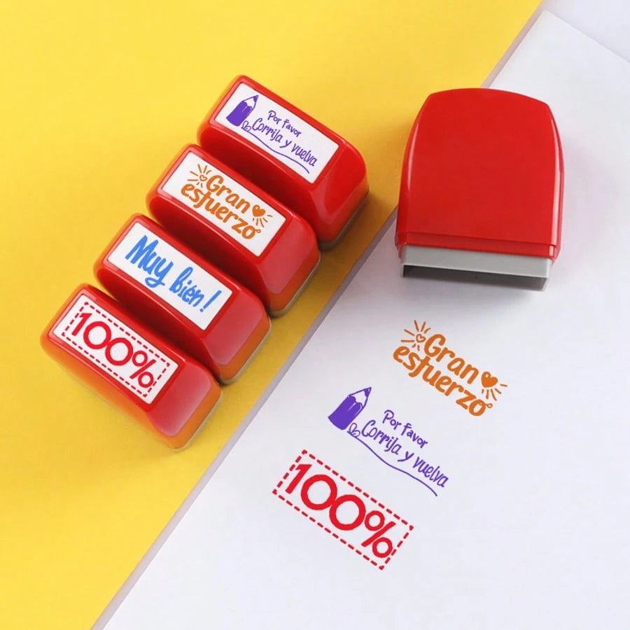 Teacher Evaluation Reward Motivational Stamps, Cute Cartoon Commendation Stamps, Suitable For Holiday Gifts, Perfect For Office, Classroom, Party Supplies