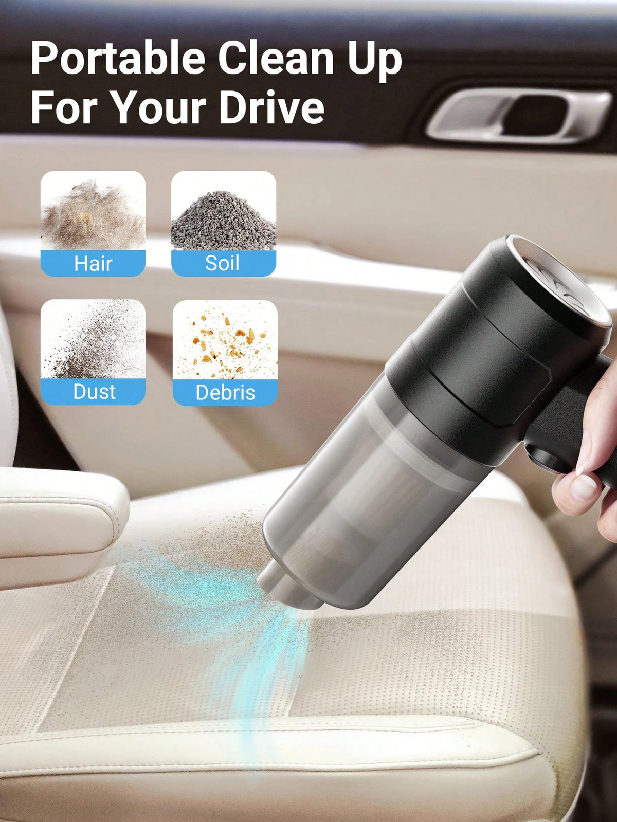 Teckwe Car Vacuum Cleaner,Wireless Handheld Household Car Vacuum Cleaner,Mini Dust Blower For Home & Auto,Strong Suction & Rechargeable