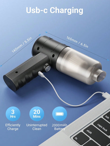 Teckwe Car Vacuum Cleaner,Wireless Handheld Household Car Vacuum Cleaner,Mini Dust Blower For Home & Auto,Strong Suction & Rechargeable