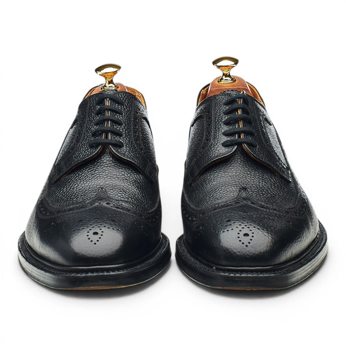 'Tedder' Black Grain Leather Derby UK 10 F