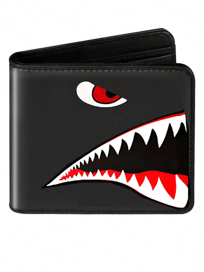 Teen Boys Cool Wallet Funny Wallets Men's Short Wallet Money Clip Pu Leather Horizontal Wallet Coin Purse Credit Id Card Cash Holder Black Blocking Cute Kawaii Aesthetic Wallets With Coin Pocket Id Wi