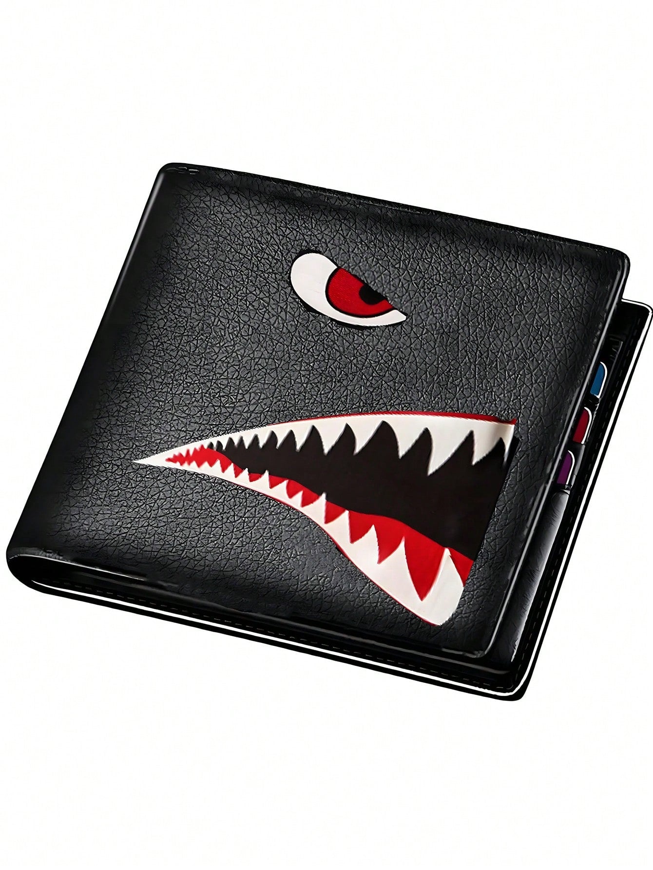 Teen Boys Cool Wallet Funny Wallets Men's Short Wallet Money Clip Pu Leather Horizontal Wallet Coin Purse Credit Id Card Cash Holder Black Blocking Cute Kawaii Aesthetic Wallets With Coin Pocket Id Wi