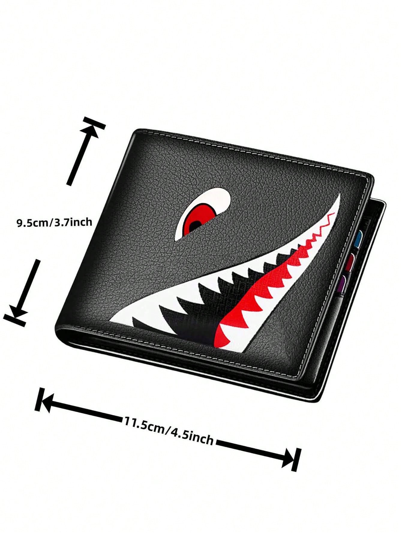 Teen Boys Cool Wallet Funny Wallets Men's Short Wallet Money Clip Pu Leather Horizontal Wallet Coin Purse Credit Id Card Cash Holder Black Blocking Cute Kawaii Aesthetic Wallets With Coin Pocket Id Wi