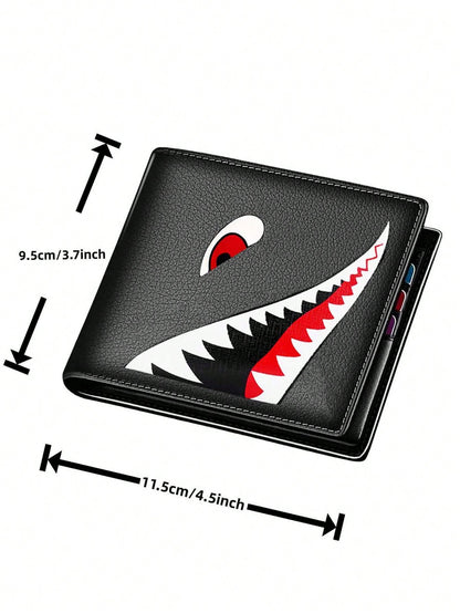 Teen Boys Cool Wallet Funny Wallets Men's Short Wallet Money Clip Pu Leather Horizontal Wallet Coin Purse Credit Id Card Cash Holder Black Blocking Cute Kawaii Aesthetic Wallets With Coin Pocket Id Wi