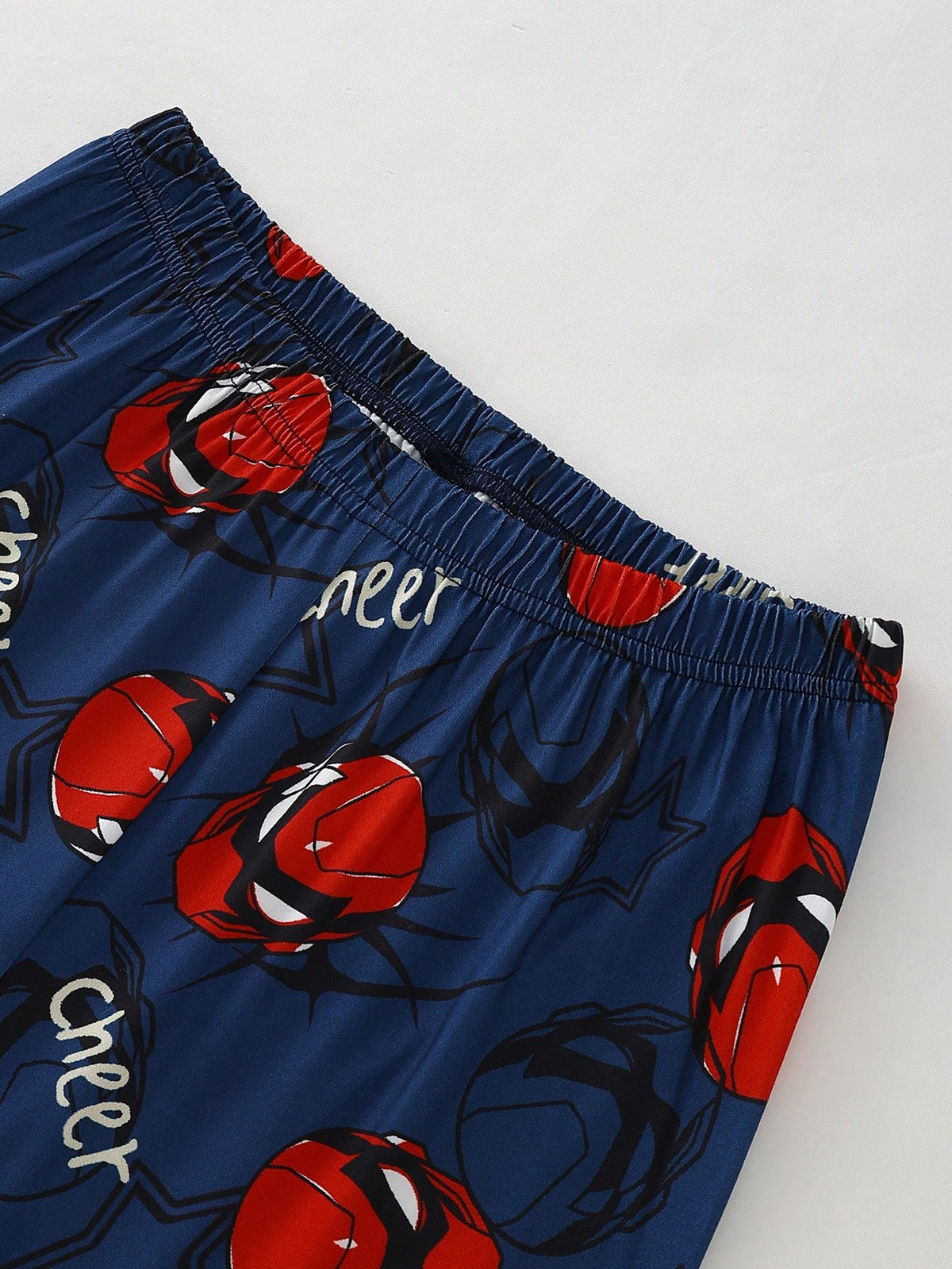 Teen Boys Print Short Sleeve Open Front Collar Long Pants Set, Casual Comfortable Loungewear