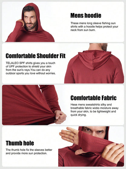 TELALEO 5 Pack Men's Gym Workout Active Long Sleeve Pullover Lightweight Hoodie Casual Hooded Sweatshirts