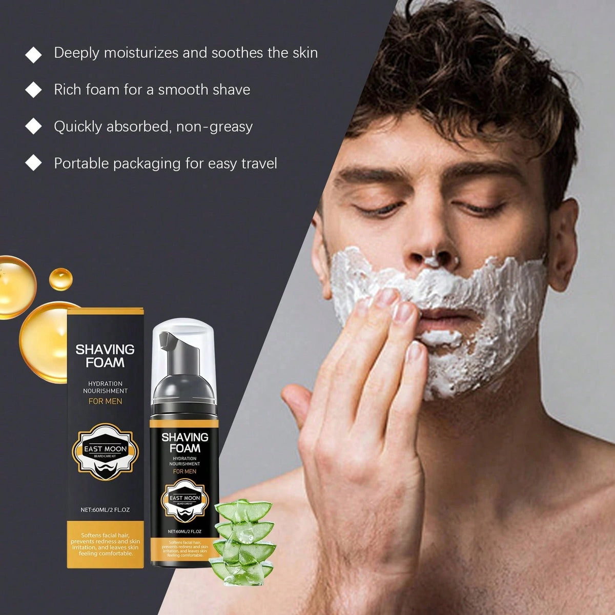 The Pre-Shave Foam Gently Cleanses And Cares For The Beard, Hydrating, Moisturizing And Nourishing It
