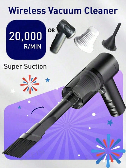 This Compact And Portable Vacuum Cleaner Features Powerful Suction, A Built-In 1800mAh Type-C Rechargeable Battery, Low-Noise Air Purification, And Comes With Multiple Nozzle Accessories, Making It Pe