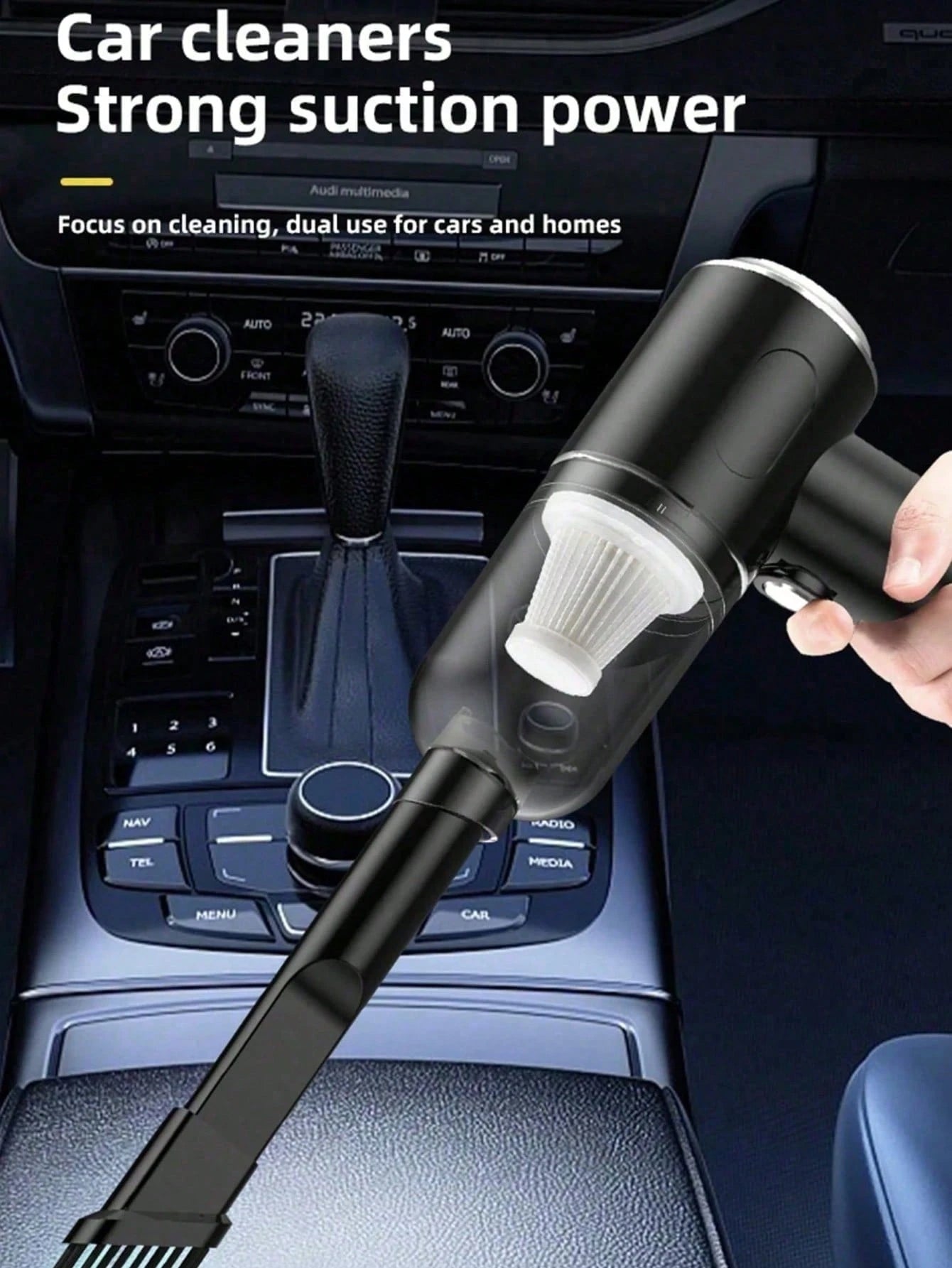 This Compact And Portable Vacuum Cleaner Features Powerful Suction, A Built-In 1800mAh Type-C Rechargeable Battery, Low-Noise Air Purification, And Comes With Multiple Nozzle Accessories, Making It Pe