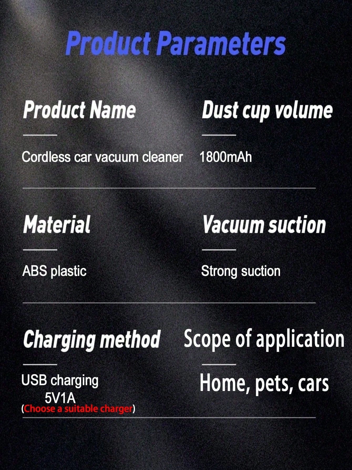 This Compact And Portable Vacuum Cleaner Features Powerful Suction, A Built-In 1800mAh Type-C Rechargeable Battery, Low-Noise Air Purification, And Comes With Multiple Nozzle Accessories, Making It Pe
