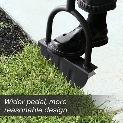 This Ergonomic Manual Lawn Edger Is A Single Piece Garden Tool Designed With A Half-Moon Saw-Tooth Shape. It Features A Long Handle, Making It Perfect For Landscaping Along Sidewalks, Driveways, And F