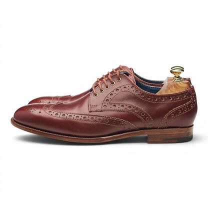 'Thompson' Brown Leather Derby Brogues UK 7.5 G