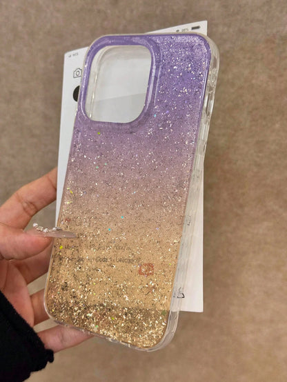 Tie-Dye Painted Glitter Transparent Anti-Drop Premium Soft Phone Case Compatible With Iphone 17/17 Pro/17 Pro Max/16/15/XR/16 Pro Max/7P/8P/12 Pro Max/13 Pro Max/14 Pro Max/13/14/11/12/14/XS/S/XS Max