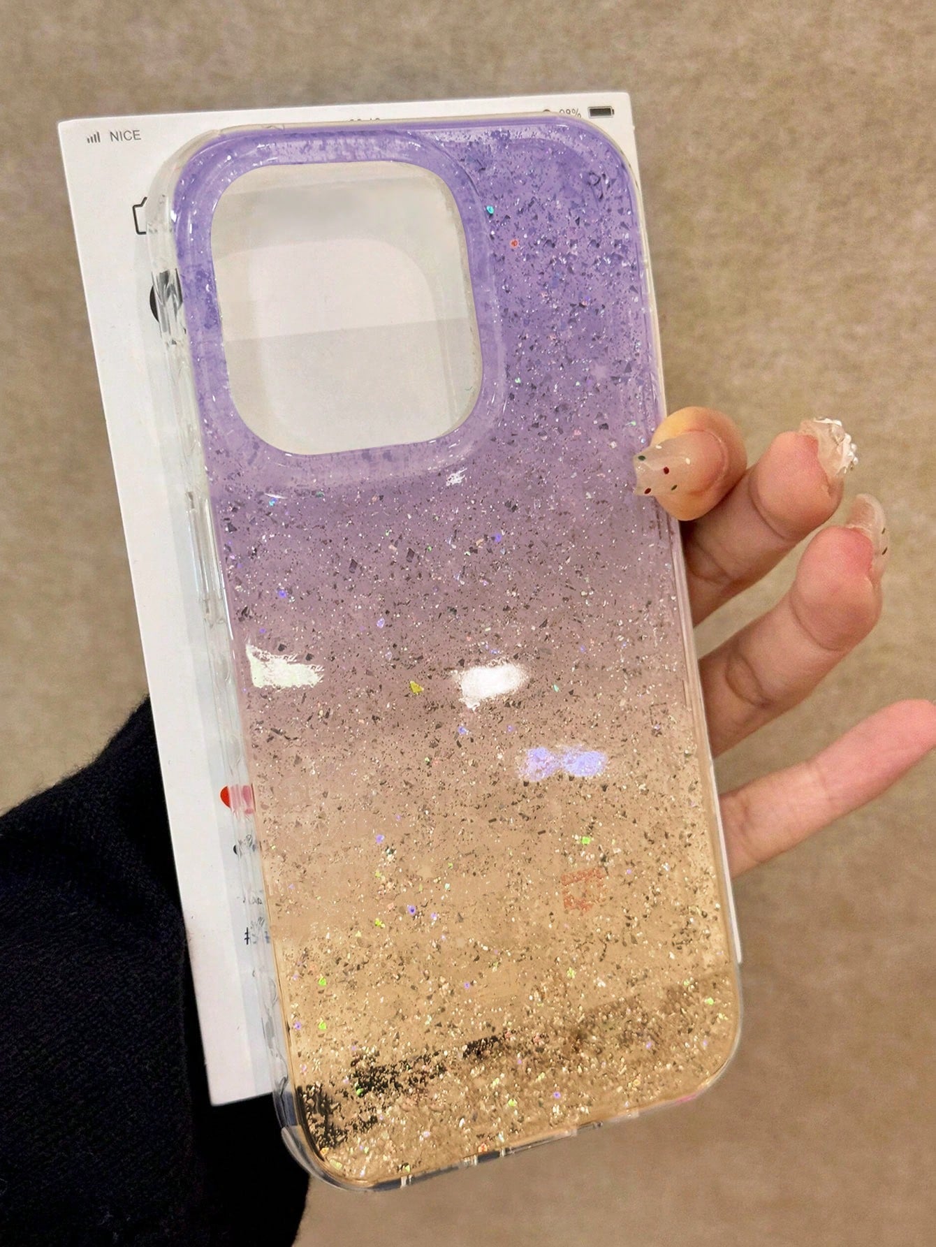 Tie-Dye Painted Glitter Transparent Anti-Drop Premium Soft Phone Case Compatible With Iphone 17/17 Pro/17 Pro Max/16/15/XR/16 Pro Max/7P/8P/12 Pro Max/13 Pro Max/14 Pro Max/13/14/11/12/14/XS/S/XS Max