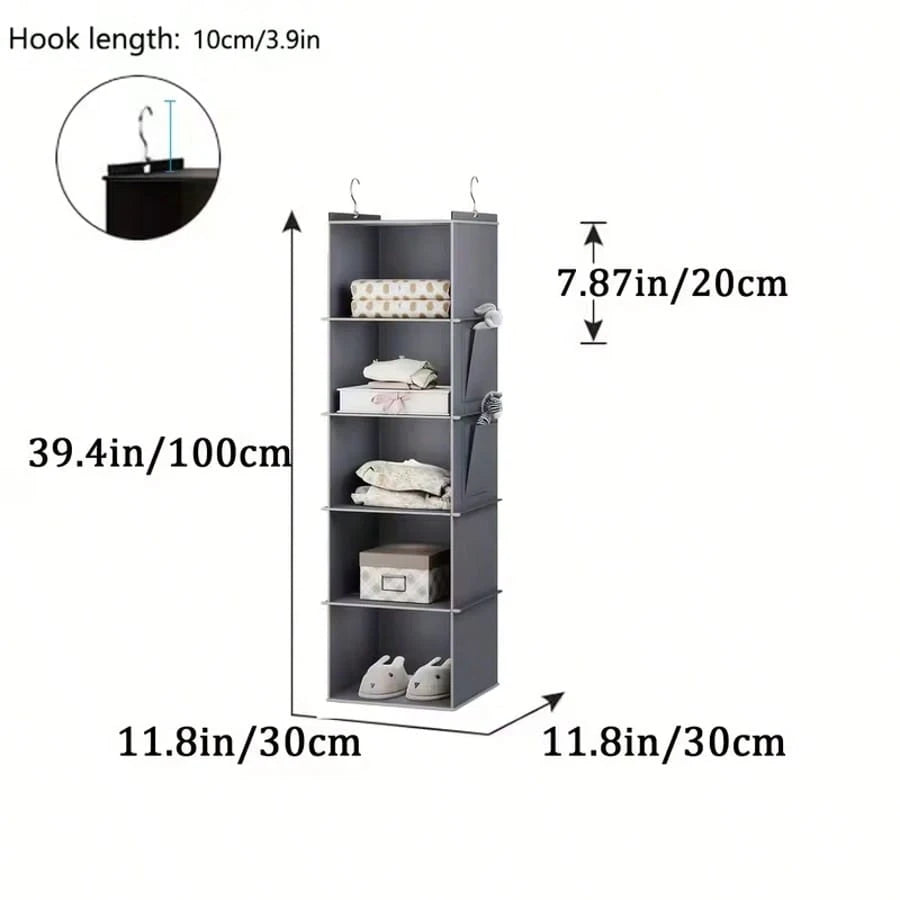 Tiered Hanging Storage Bags: 5-Tier Storage For Clothes, Hats, Pants, And Shoes