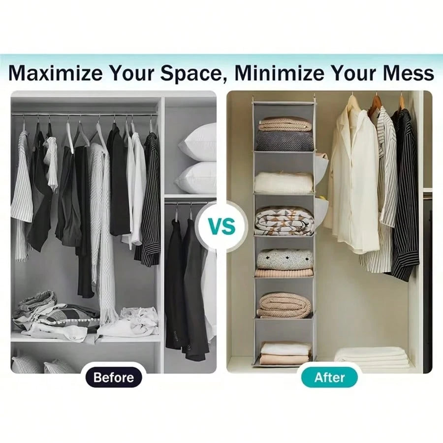 Tiered Hanging Storage Bags: 5-Tier Storage For Clothes, Hats, Pants, And Shoes