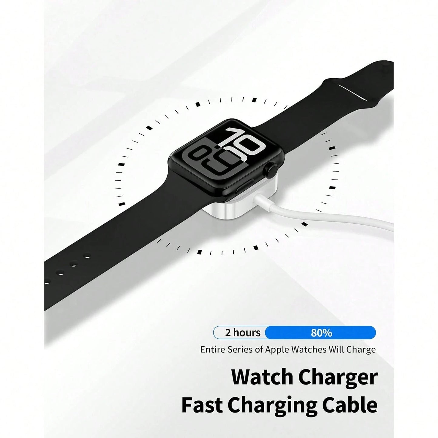TIMESS-Fast Wireless Watch Charger, Compatible With Watch Series Ultra 10 9 8 7 SE, Smart Watch 6 5 4 3 2 1, USB Or TYPE C Charging Cable