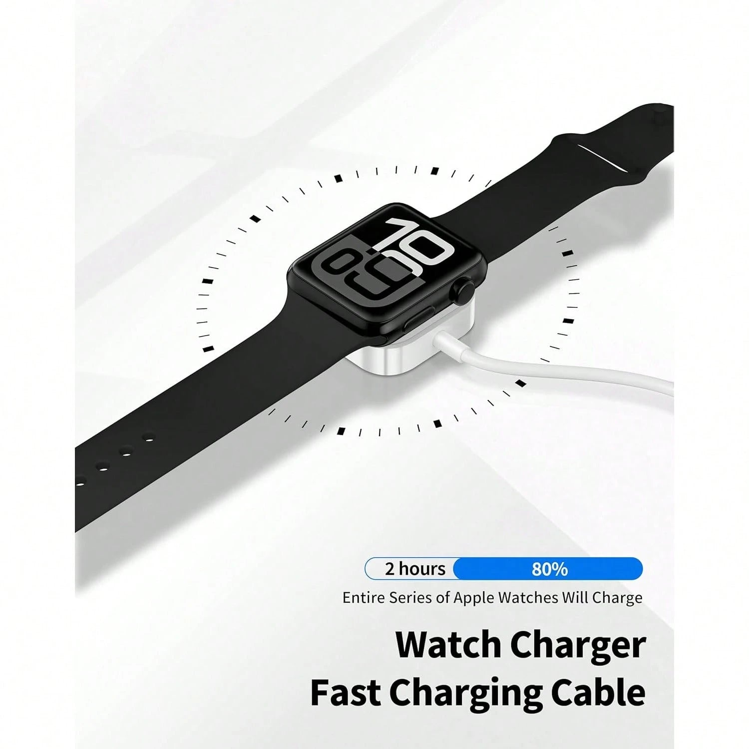 TIMESS-Fast Wireless Watch Charger, Compatible With Watch Series Ultra 10 9 8 7 SE, Smart Watch 6 5 4 3 2 1, USB Or TYPE C Charging Cable