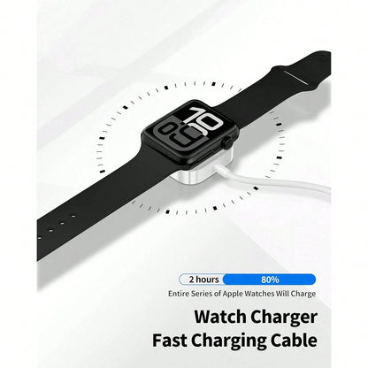 TIMESS-Fast Wireless Watch Charger, Compatible With Watch Series Ultra 10 9 8 7 SE, Smart Watch 6 5 4 3 2 1, USB Or TYPE C Charging Cable