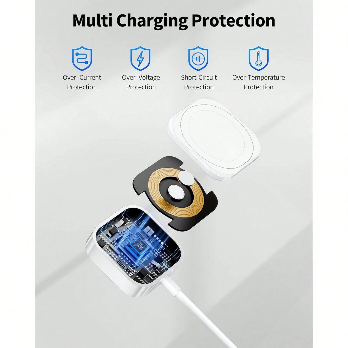 TIMESS-Fast Wireless Watch Charger, Compatible With Watch Series Ultra 10 9 8 7 SE, Smart Watch 6 5 4 3 2 1, USB Or TYPE C Charging Cable