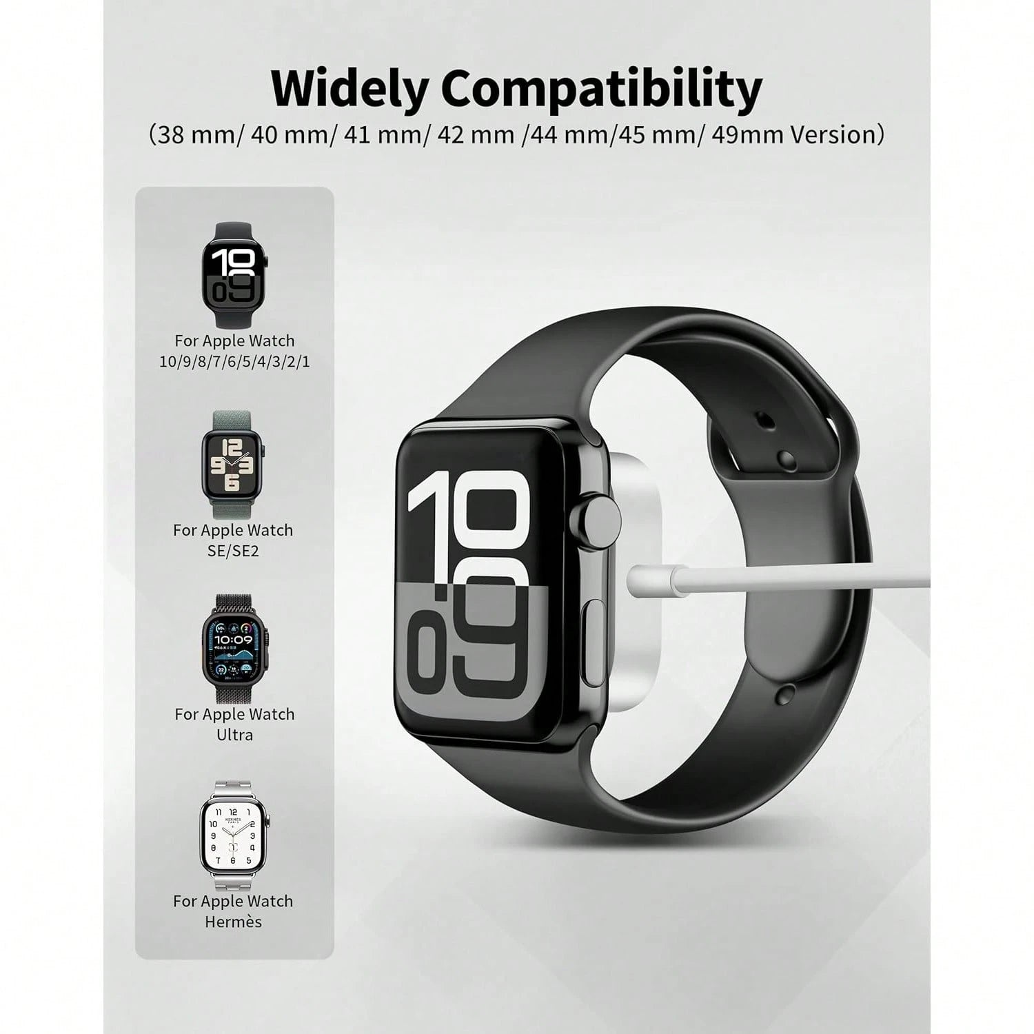 TIMESS-Fast Wireless Watch Charger, Compatible With Watch Series Ultra 10 9 8 7 SE, Smart Watch 6 5 4 3 2 1, USB Or TYPE C Charging Cable