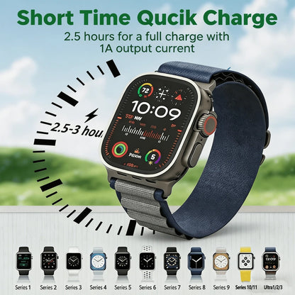 TIMESS-Fast Wireless Watch Charger, Compatible With Watch Series Ultra 10 9 8 7 SE, Smart Watch 6 5 4 3 2 1, USB Or TYPE C Charging Cable