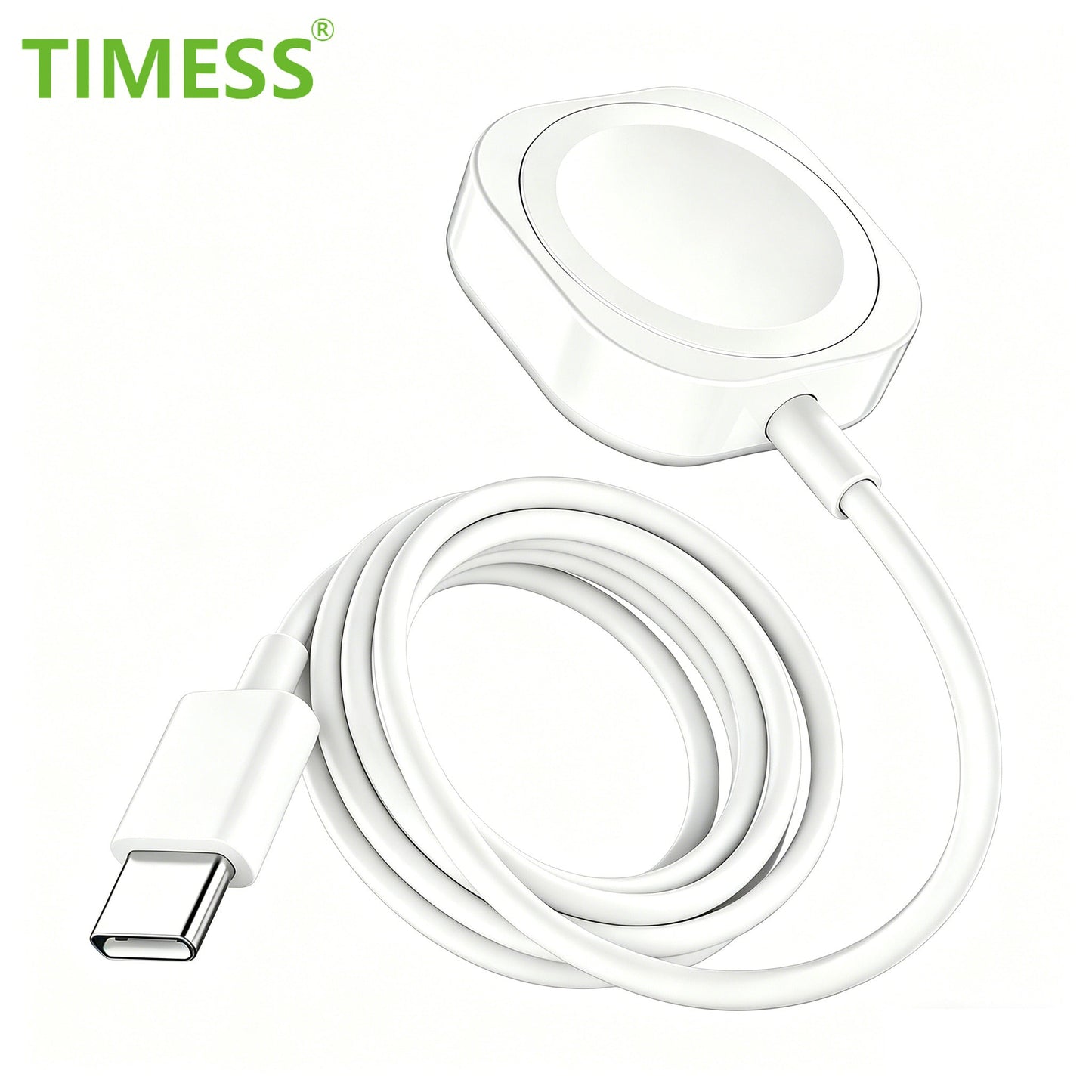 TIMESS-Fast Wireless Watch Charger, Compatible With Watch Series Ultra 10 9 8 7 SE, Smart Watch 6 5 4 3 2 1, USB Or TYPE C Charging Cable
