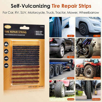Tire Plugs, Vulcanizing Tire Patches Fix A Flat Tire, Standard Heavy Duty Tire Plug, Repair Tubeless Off-Road Tires For Car, RV, SUV, Truck