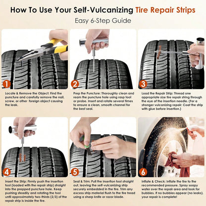 Tire Plugs, Vulcanizing Tire Patches Fix A Flat Tire, Standard Heavy Duty Tire Plug, Repair Tubeless Off-Road Tires For Car, RV, SUV, Truck