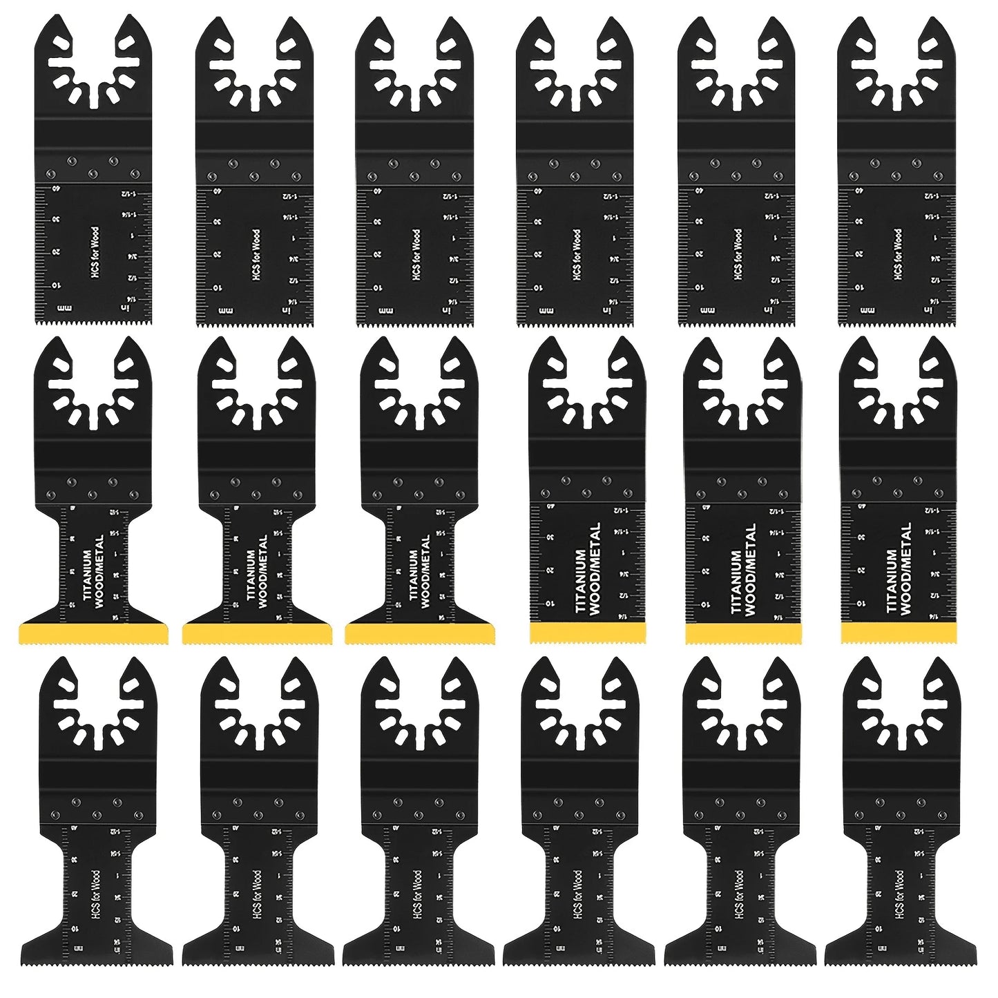 Titanium Oscillating Tool Blade, 18PCS Oscillating Saw Blades Metal Cutting Multi Tool Blades Kits Wood And Metal Nails Plastic