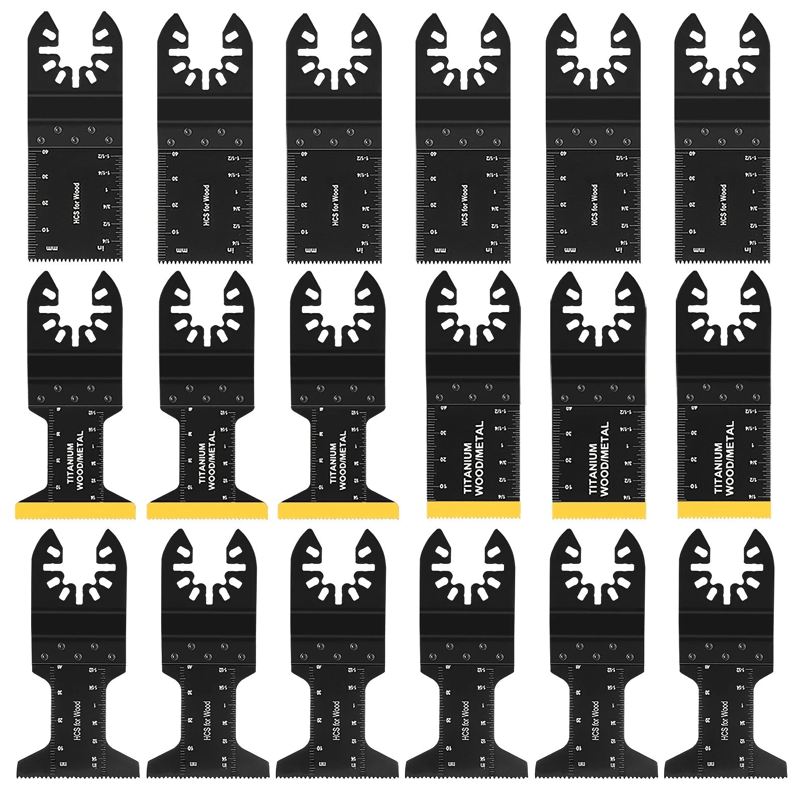 Titanium Oscillating Tool Blade, 18PCS Oscillating Saw Blades Metal Cutting Multi Tool Blades Kits Wood And Metal Nails Plastic