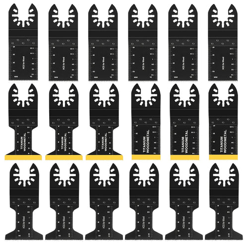 Titanium Oscillating Tool Blade, 18PCS Oscillating Saw Blades Metal Cutting Multi Tool Blades Kits Wood And Metal Nails Plastic