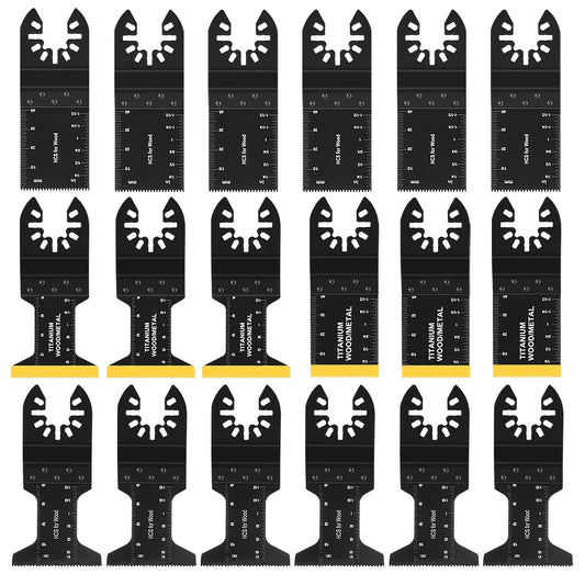 Titanium Oscillating Tool Blade, 18PCS Oscillating Saw Blades Metal Cutting Multi Tool Blades Kits Wood And Metal Nails Plastic