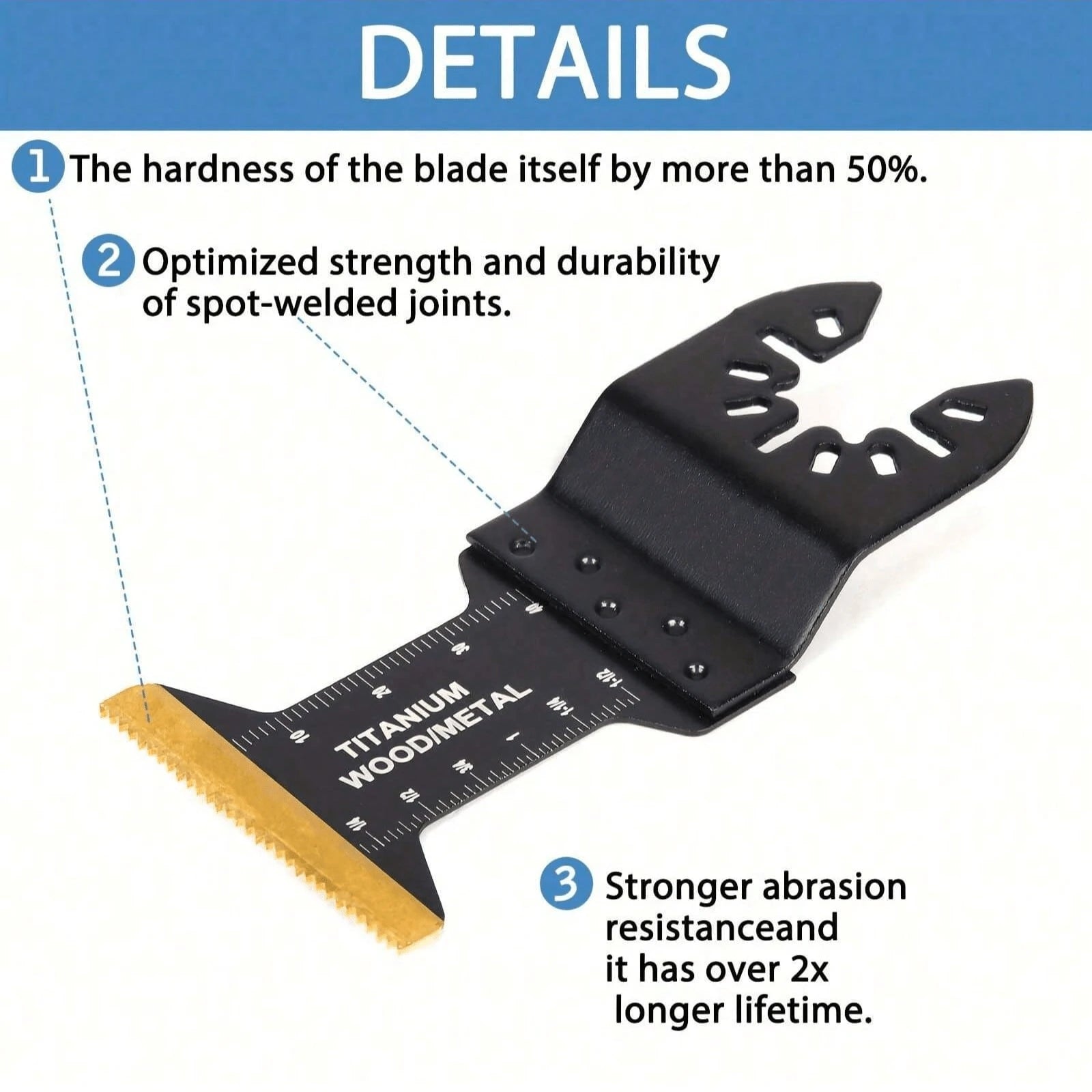Titanium Oscillating Tool Blade, 18PCS Oscillating Saw Blades Metal Cutting Multi Tool Blades Kits Wood And Metal Nails Plastic