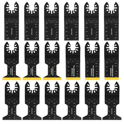Titanium Oscillating Tool Blade, 18PCS Oscillating Saw Blades Metal Cutting Multi Tool Blades Kits Wood And Metal Nails Plastic