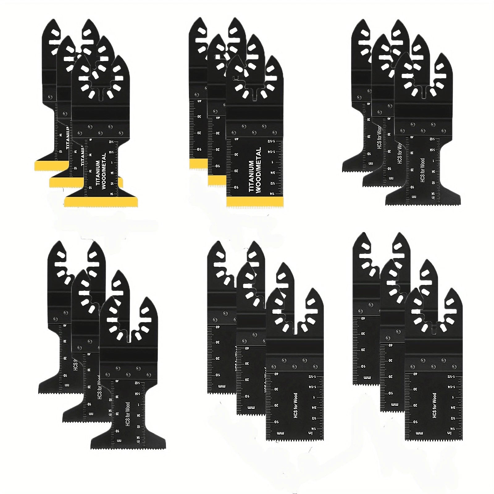 Titanium Oscillating Tool Blade, 18PCS Oscillating Saw Blades Metal Cutting Multi Tool Blades Kits Wood And Metal Nails Plastic