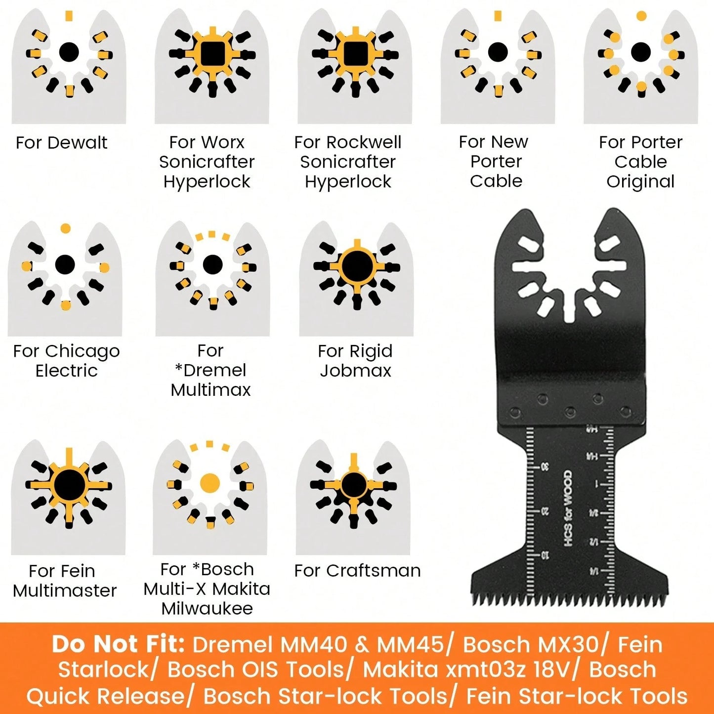 Titanium Oscillating Tool Blade, 18PCS Oscillating Saw Blades Metal Cutting Multi Tool Blades Kits Wood And Metal Nails Plastic