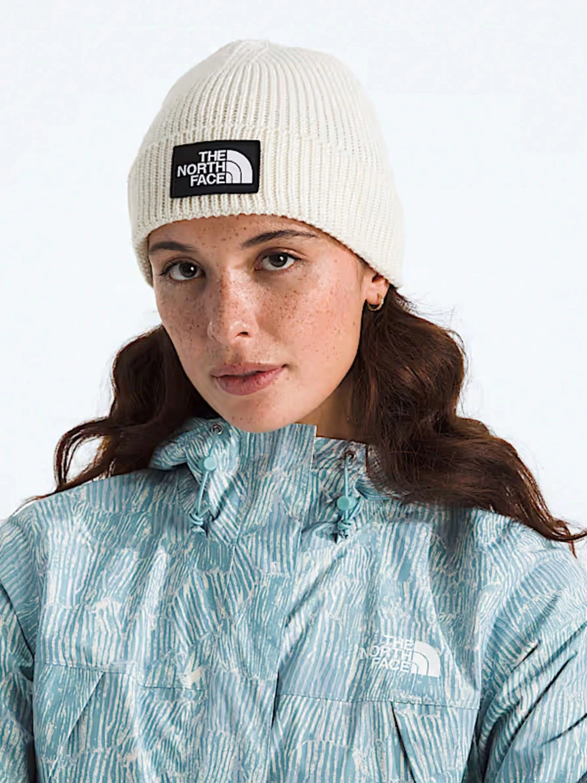 TNF Logo Box Cuffed Beanie – Ribbed Knit Winter Hat With Soft Stretch, Unisex Warm Outdoor Cap,3 Colors