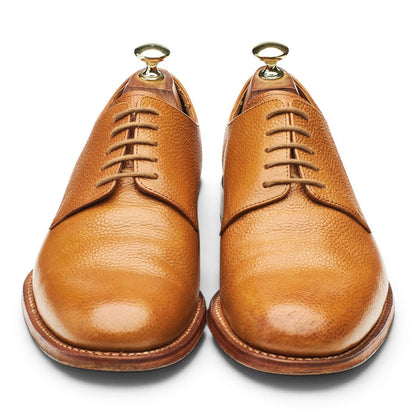 'Toby' Tan Brown Grain Leather Derby UK 7 F