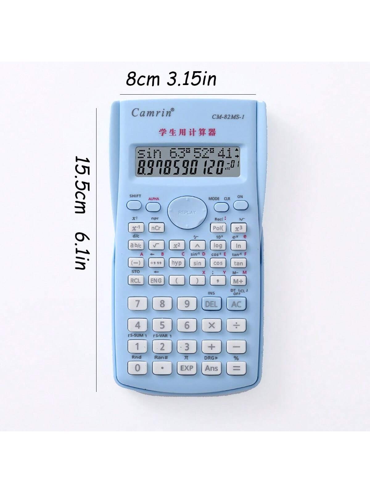 tonxiyuemu 1pc Color Function Calculator, Multi-Function Student Exam Scientific Calculator, Dual-Line Display Exam Calculator (Battery Not Included) 15.5cm*8cm