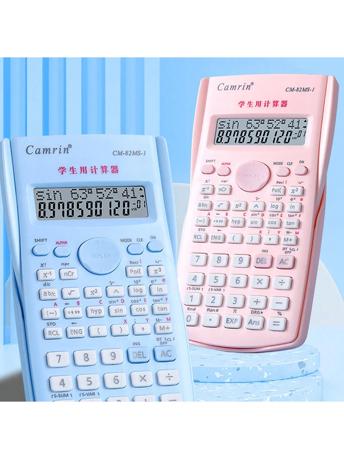 tonxiyuemu 1pc Color Function Calculator, Multi-Function Student Exam Scientific Calculator, Dual-Line Display Exam Calculator (Battery Not Included) 15.5cm*8cm