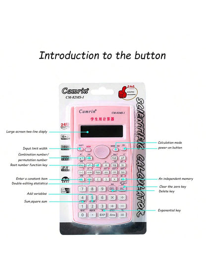 tonxiyuemu 1pc Color Function Calculator, Multi-Function Student Exam Scientific Calculator, Dual-Line Display Exam Calculator (Battery Not Included) 15.5cm*8cm