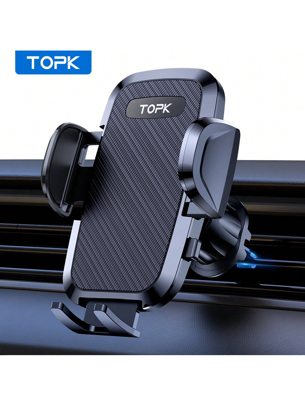 TOPK Air Vent Car Mount, [ Big Phones & Thick Case Friendly ] Cell Phone Holder For Car Hands Free Clamp Cradle Vehicle Compatible With All Phones