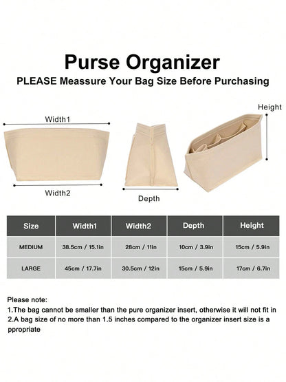 Tote Bag Organizer Insert, Felt Bag Organizer Insert Compatible With Large, MM, City 33, G.Oyard PM And More, Purse Insert For Bags