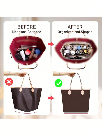 Tote Bag Organizer Insert, Felt Bag Organizer Insert Compatible With Large, MM, City 33, G.Oyard PM And More, Purse Insert For Bags