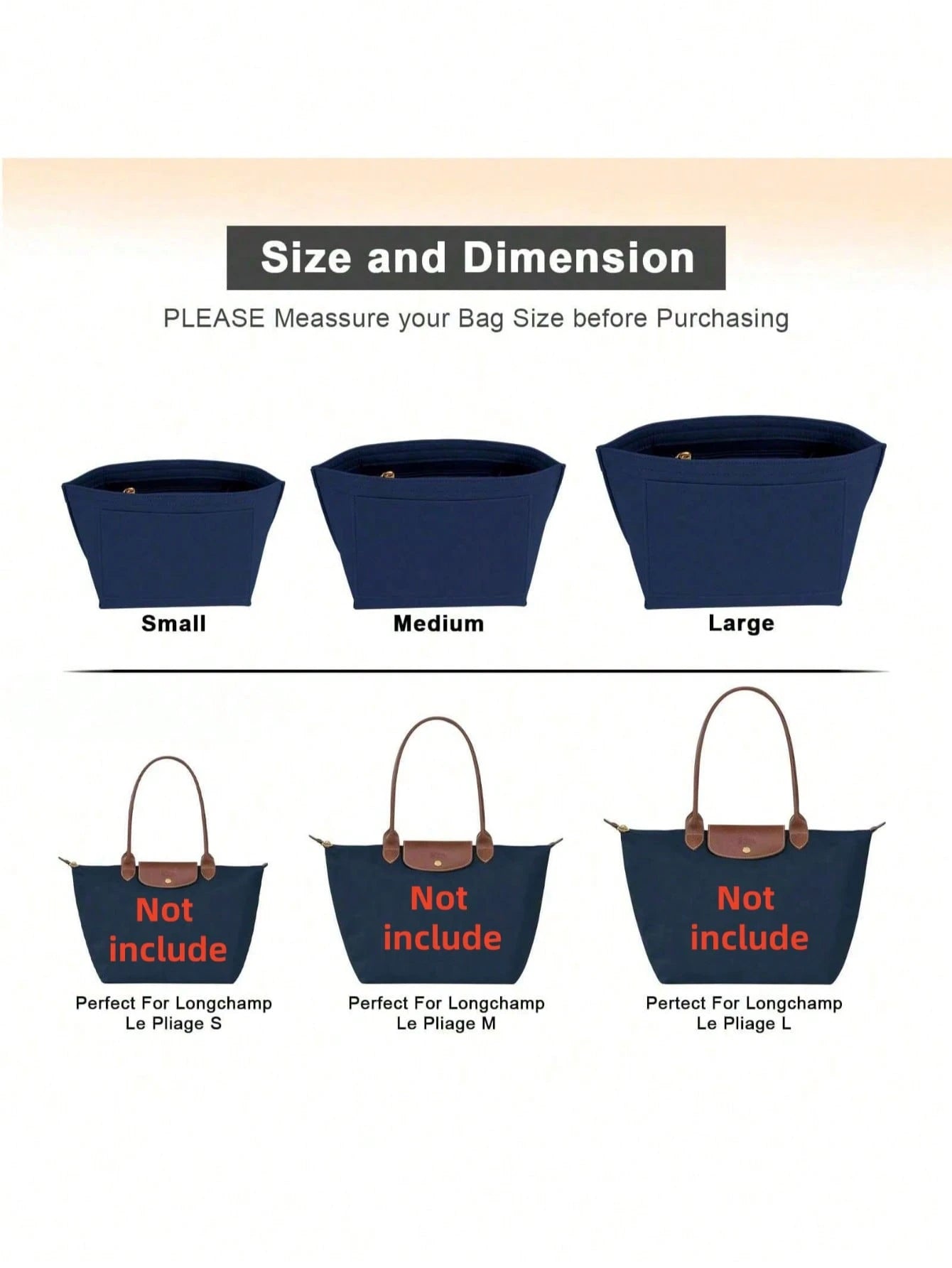 Tote Bag Organizer Insert, Felt Handbag Organizer With Multiple Pockets, Zipper Pouch, Bag In Bag